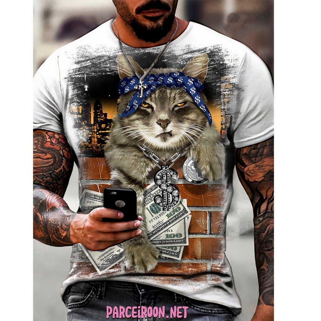 Camisa Camiseta Masculina Gatos