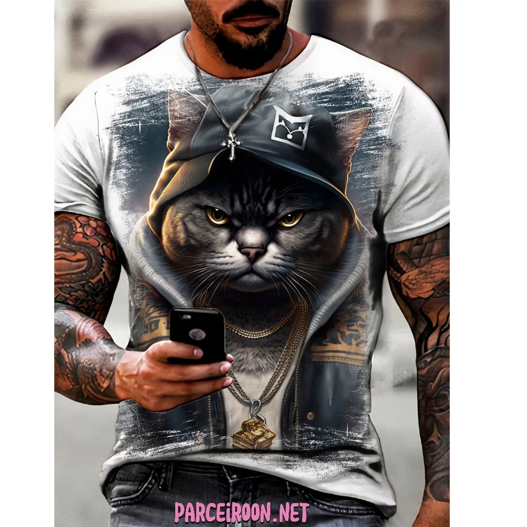 Camisa Camiseta Masculina Gatos