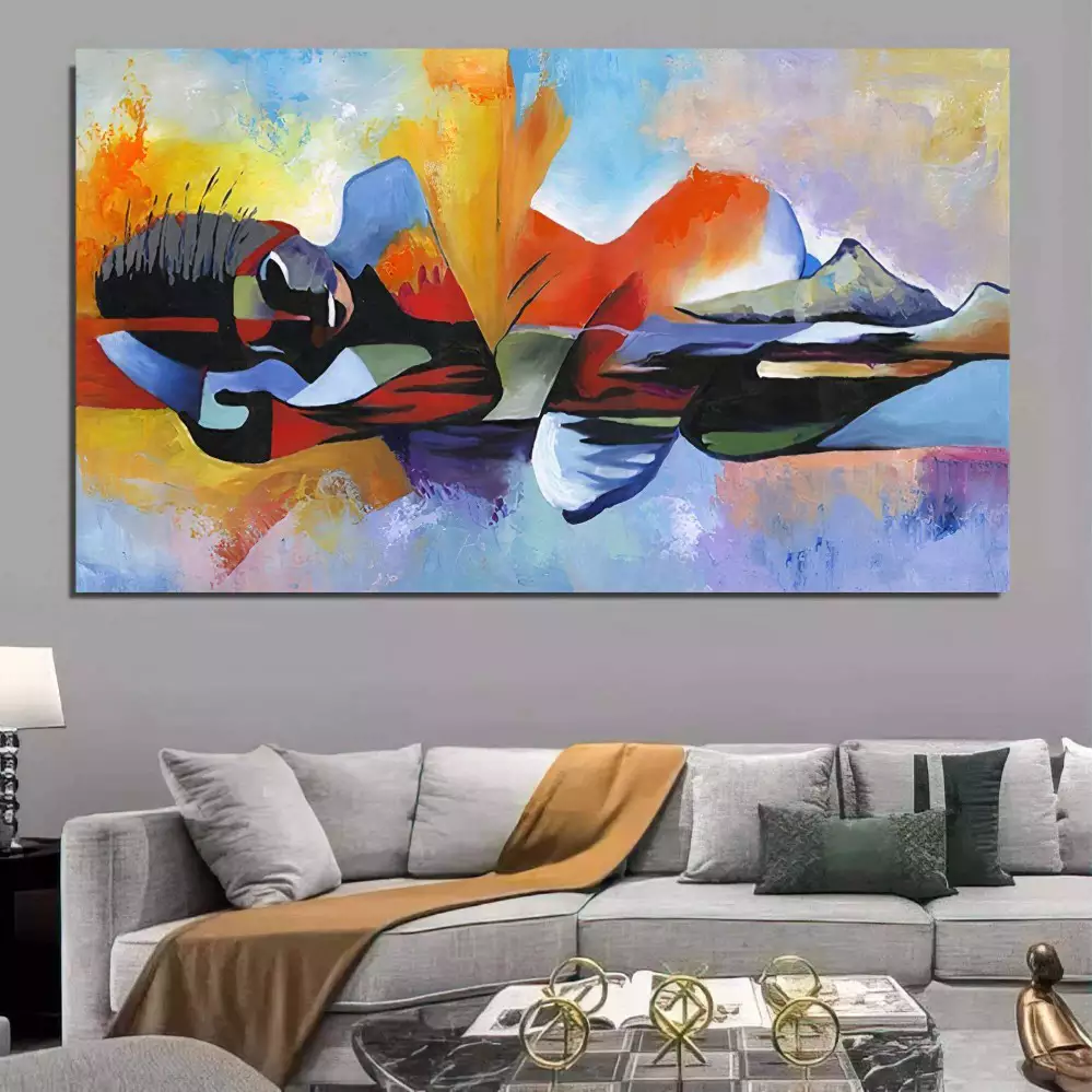 Quadro Decorativo Aventura Abstrata em Montanhas