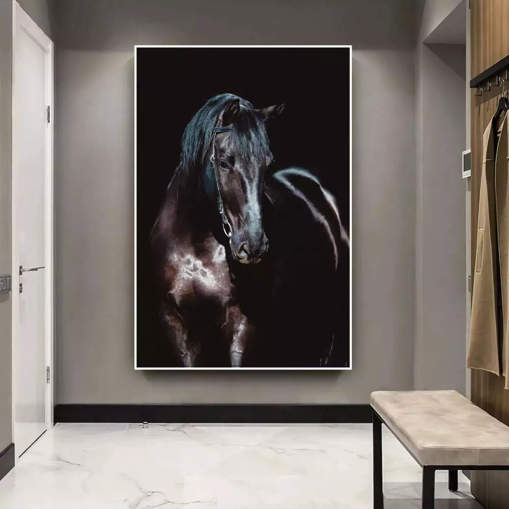 Quadro Decorativo 1 Tela: Sinta a Força e a Beleza da Natureza com este Retrato Majestoso de Cavalo