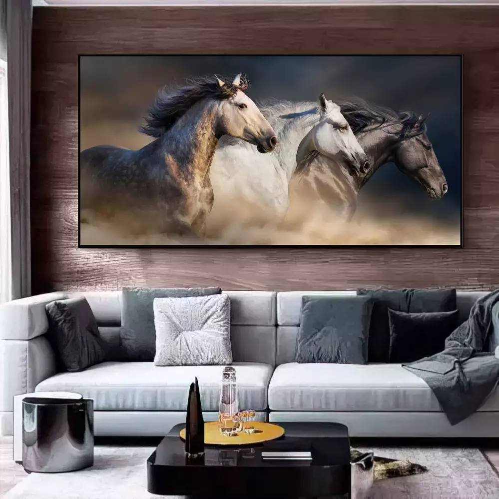 Quadro Decorativo Cavalos na Poeira do Mistério