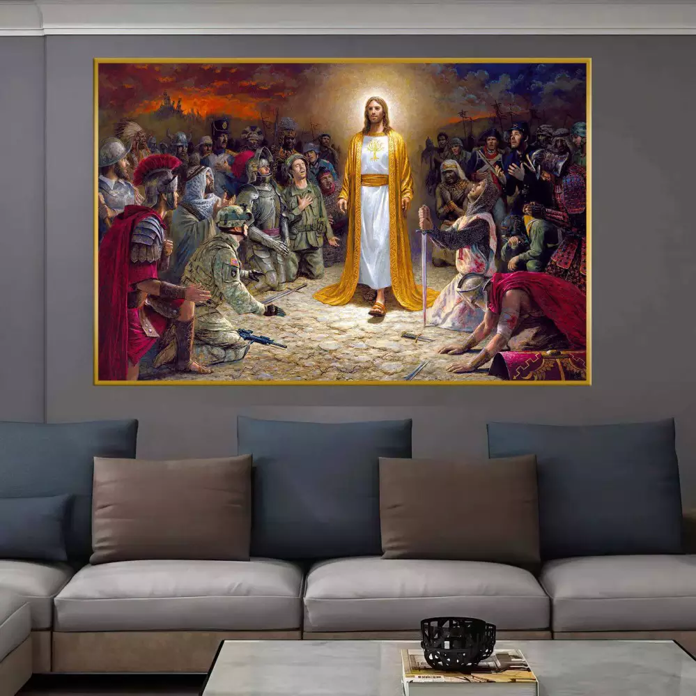 Quadro decorativo 1 Tela: Momentos Sagrados - Cenas icônicas da vida de Jesus Cristo