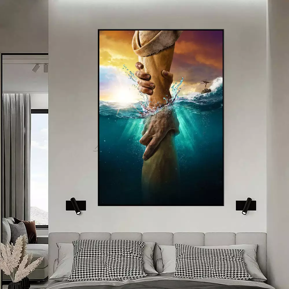 Quadro Decorativo 1 Tela: O Chamado do Oceano - Homem e a Salvação na Imensidão Azul