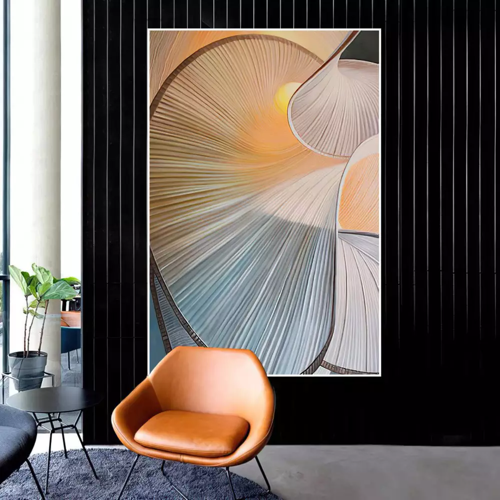 Quadro Decorativo 1 Tela: Espiral de Cores - Abstrato Vibrante com Toque de Natureza