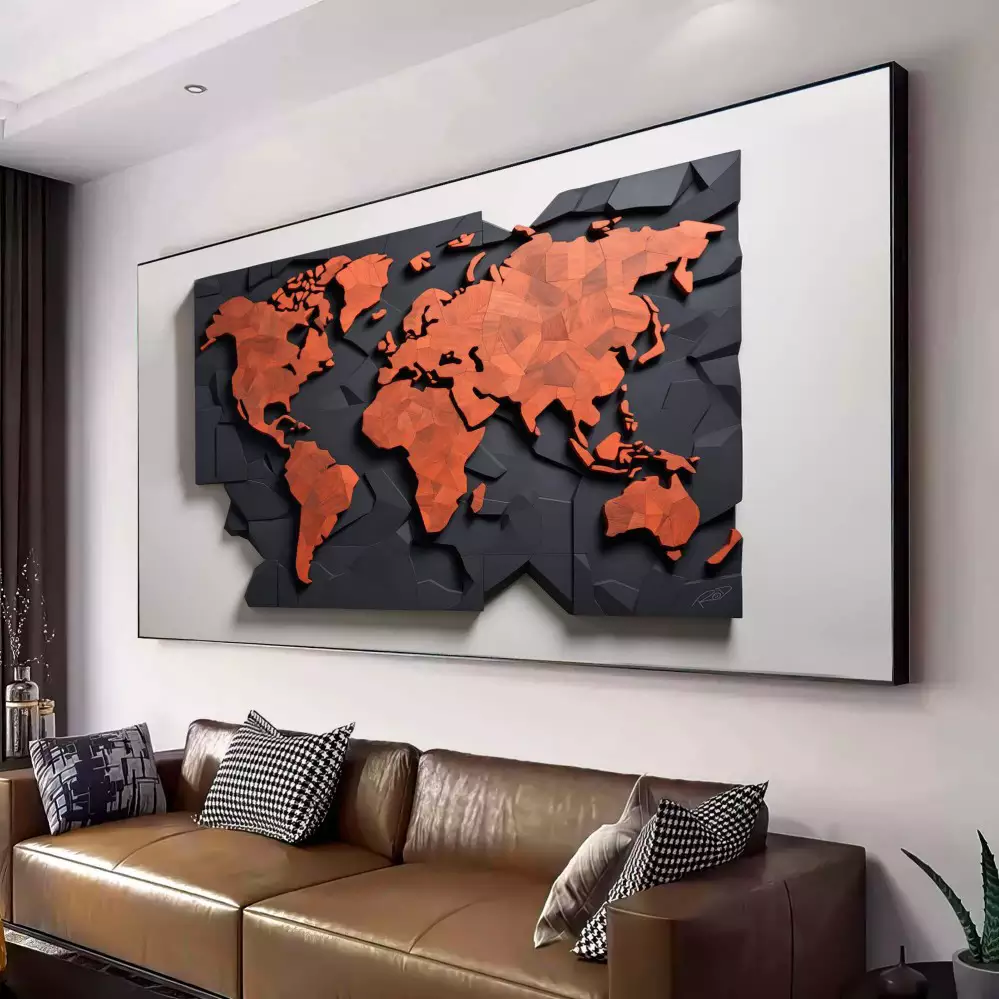 Quadro Decorativo Mapa do Estilo Moderno