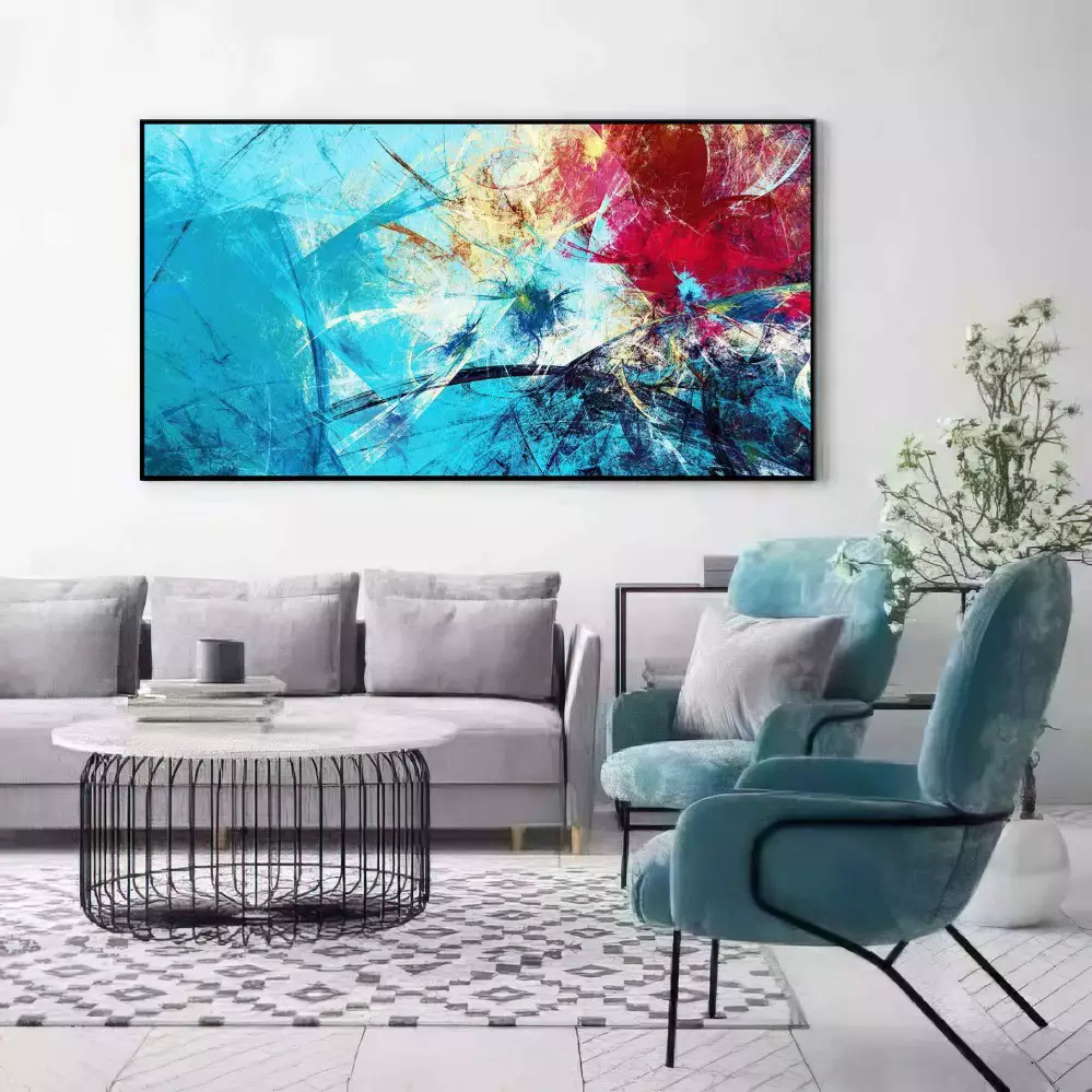 Quadro Decorativo 1: Explosão Geométrica - Abstrato Vibrante para um Ambiente Moderno e Dinâmico