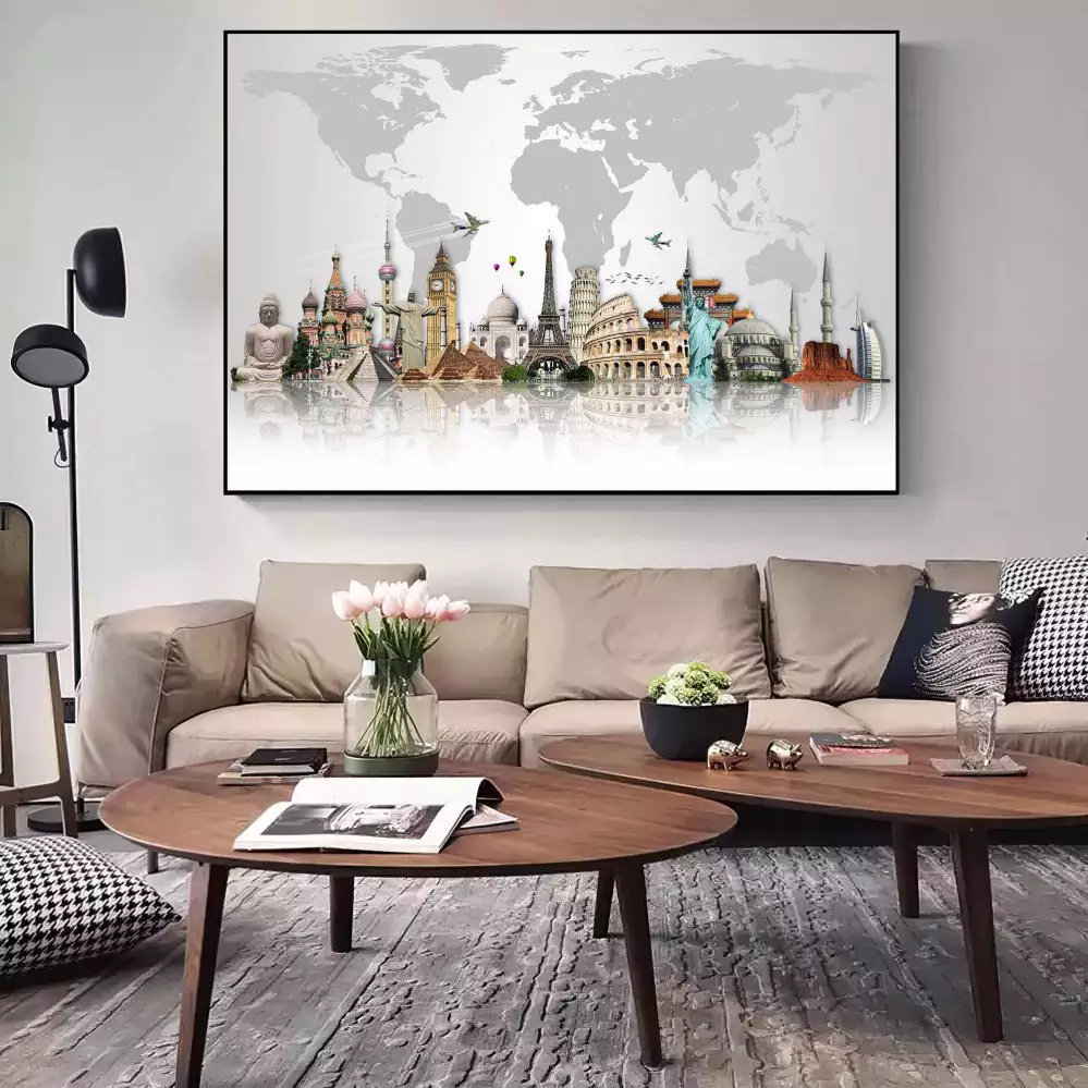 Quadro Decorativo Mapa de Maravilhas