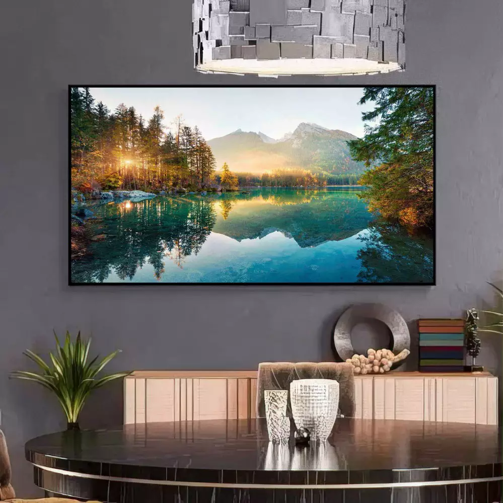 Quadro Decorativo 1 Tela: Beleza Matinal - Amanhecer Solitário em Paisagem Montanhosa
