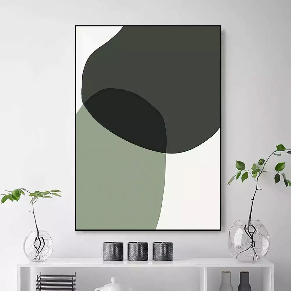 Quadro Decorativo 1 Tela: Abstração em Preto e Branco, Movimento e Forma