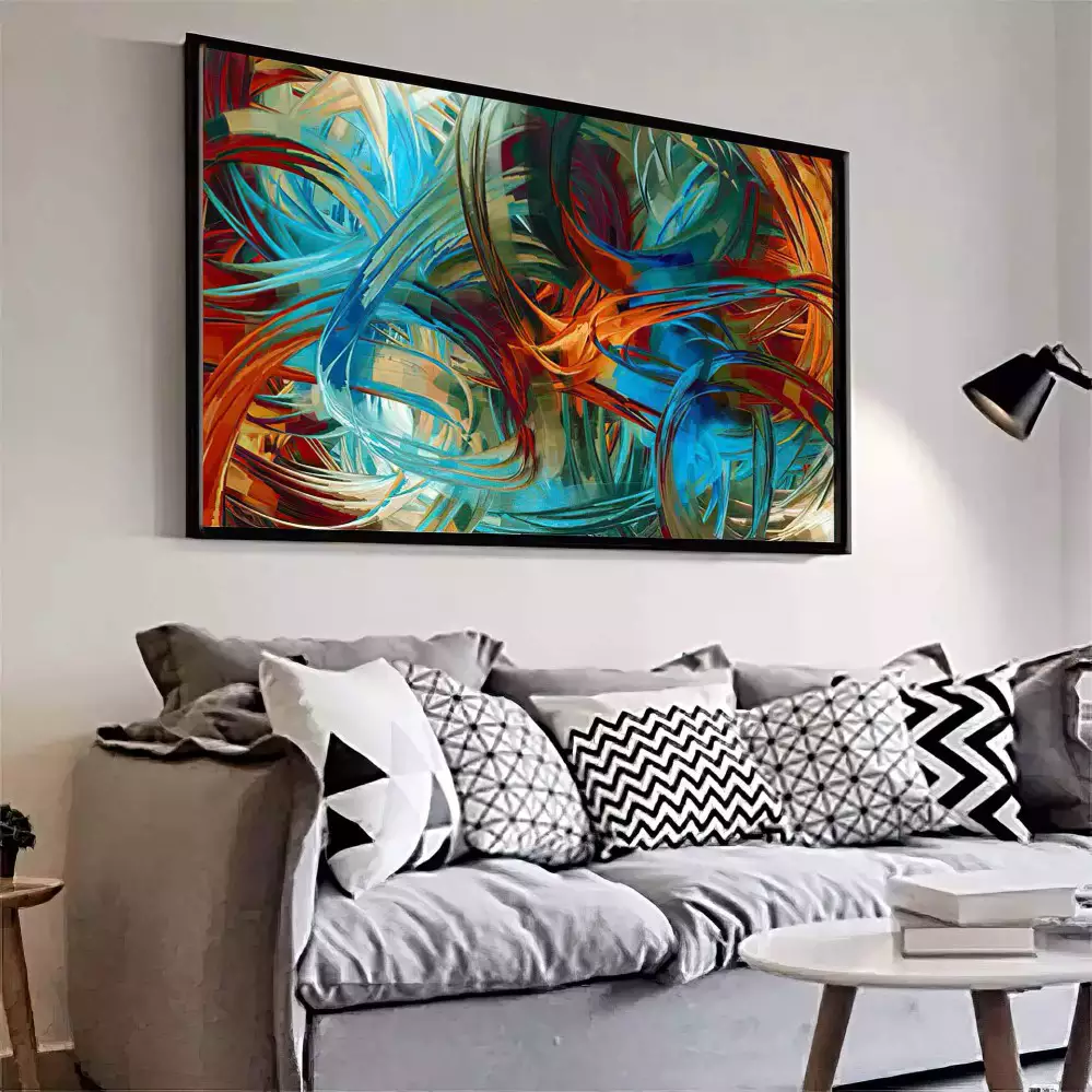 Quadro Decorativo 1 Tela: Explosão de Cores Abstratas - Inspiração e Beleza para o seu Espaço