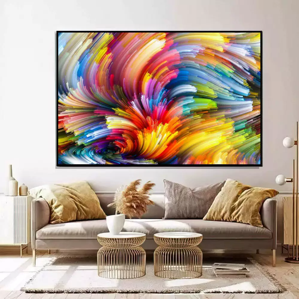 Quadro Decorativo 1 Tela: Explosão de Cores Abstratas - Dança Vibrante de Formas e Tons