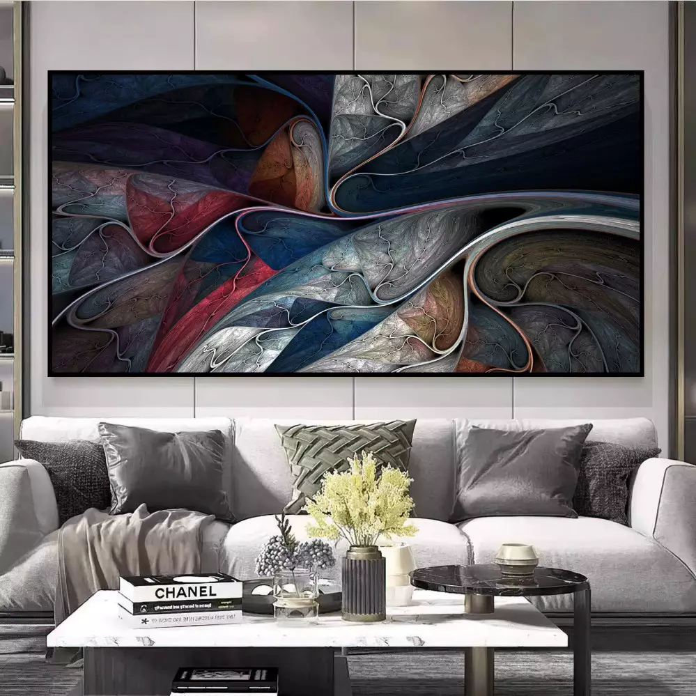 Quadro Decorativo 1 Tela: Explosão Caleidoscópica - Abstração Vibrante para um Ambiente Moderno