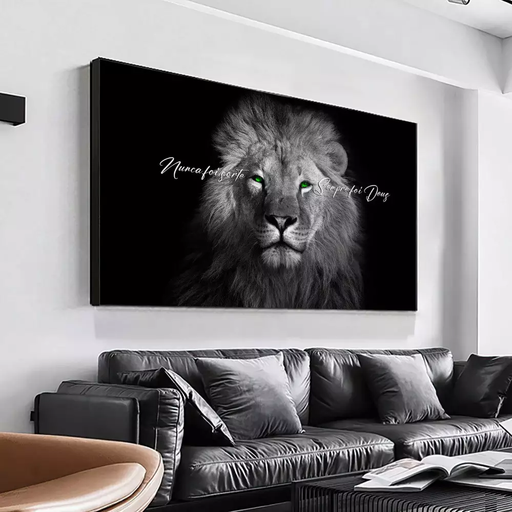 Quadro Decorativo 1 Tela: Olhar do Rei - Sinta a Majestade e o Poder do Leão em Sua Própria Casa