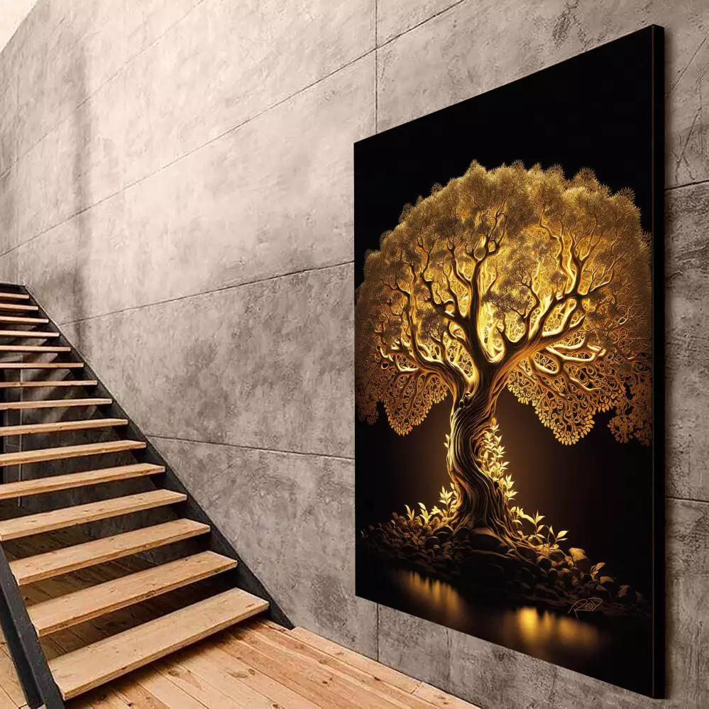 Quadro Decorativo Raízes de Ouro