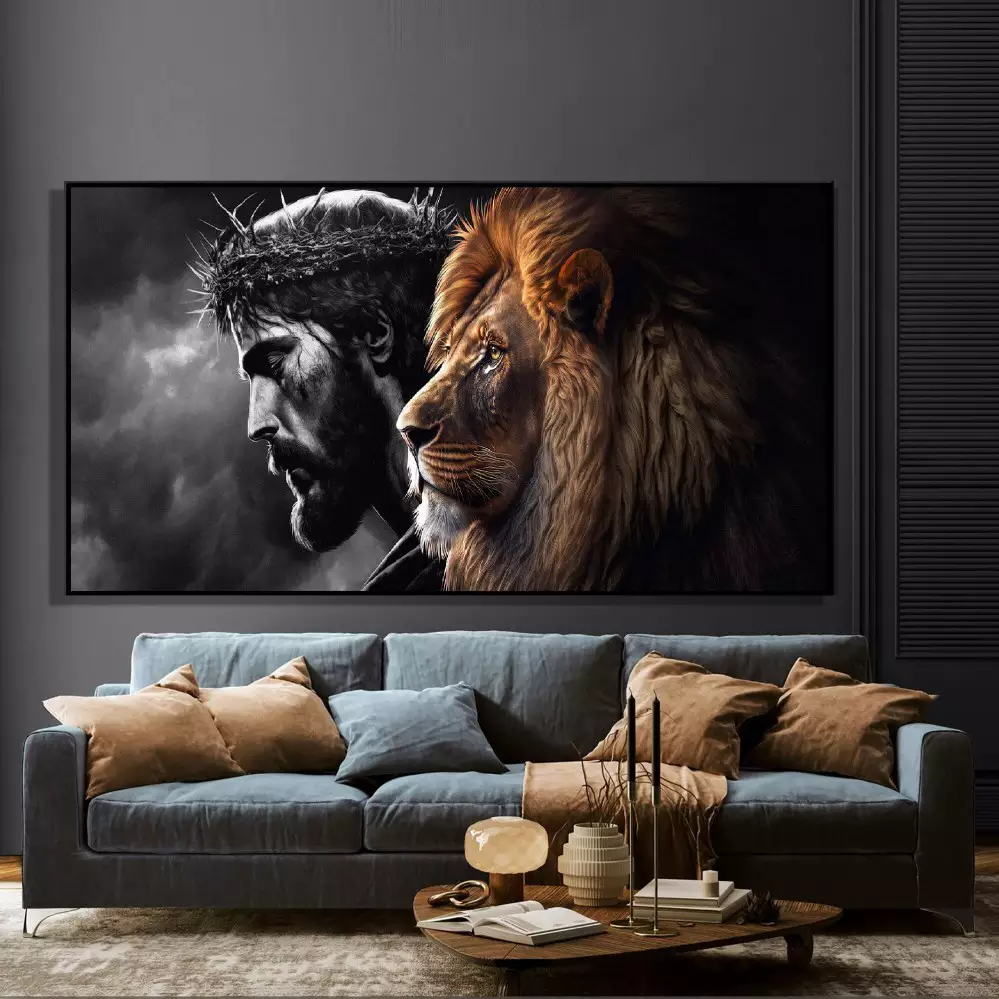 Quadro Decorativo O Leão e o Salvador