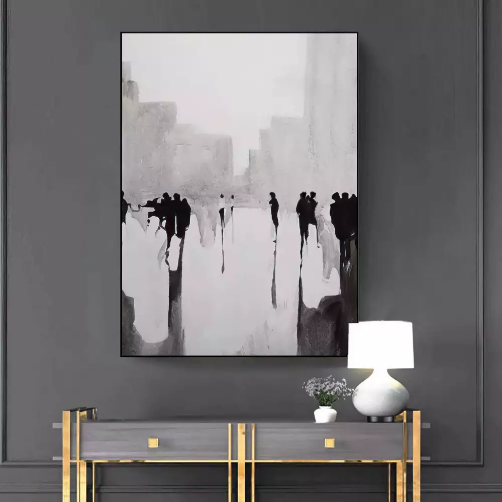Quadro Decorativo 1 Tela: Cidade Vibrante - Sinta a Energia e Movimento da Vida Urbana