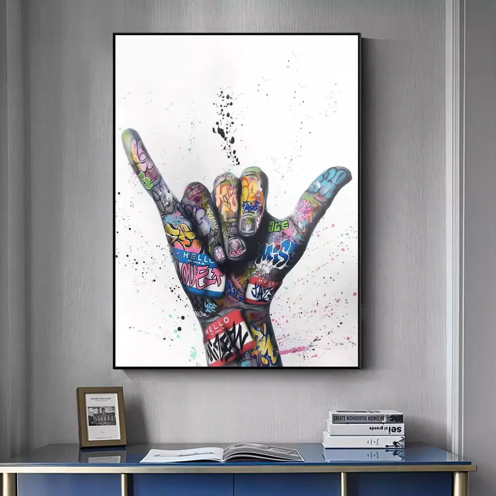 Quadro decorativo 1 tela - Paz e Amor