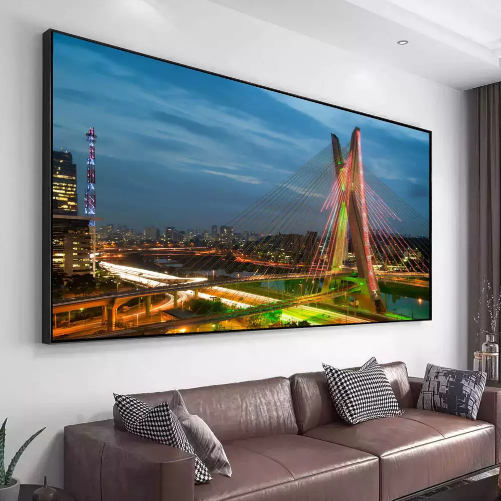 Quadro Decorativo 1 Tela: Luzes da cidade - Celebre a Arquitetura Paulistana