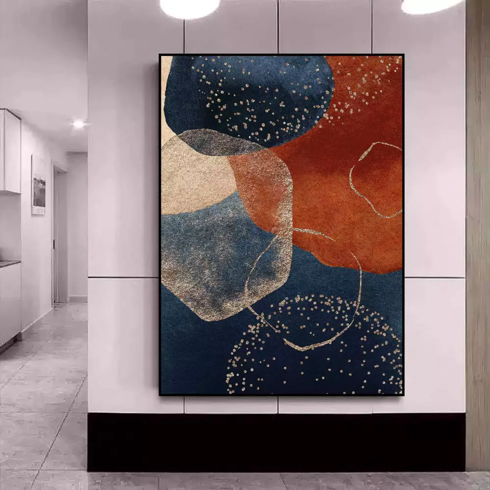 Quadro Decorativo 1 Tela: Galeria Abstrata Vibrante - Jornada Visual de Cores e Formas