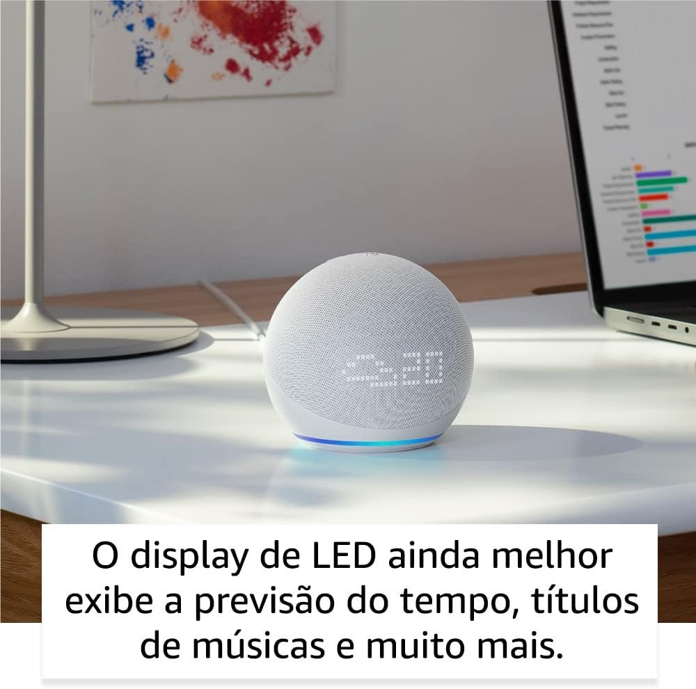 Echo Dot 5ª geração com Relógio | Smart speaker com Alexa