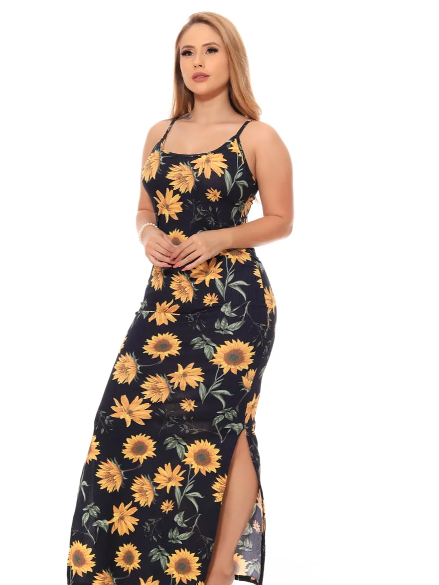 Vestido Floral Preto